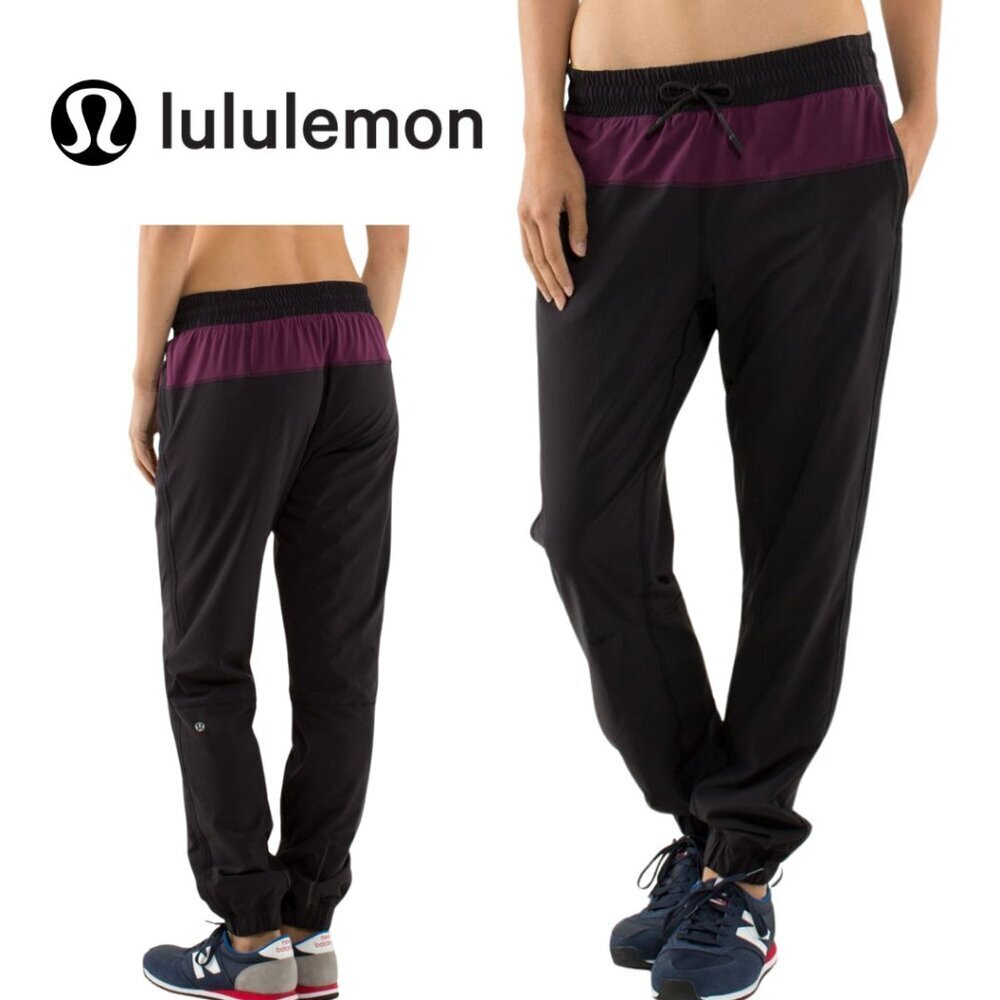 Lululemon, Track‎ to Reality Jogger Pants, Black, Plum, Split Pea, Purple